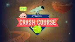 Planets and stars with text Crash course in center
