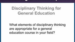Beyond Coverage: Backward Design for Disciplinary Thinking